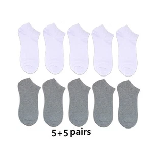 Calcetines tobilleros coreanos de verano de ajuste cómodo blanco + talla para hombre 10 pares envío gratuito - Imagen 1 de 8