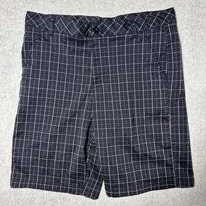 Fila Sport Golf Shorts Men’s 36 Black Red Plaid Flat Front Pockets Polyester - Picture 1 of 20