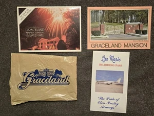 Vintage Elvis Presley Lot   Graceland Postcards with “Lisa Marie” Boarding Pass - Picture 1 of 11