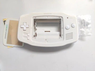 Gameboy Advance Shell Housing Transparent Game Boy IPS Ready Trim Solid White - Image 1 of 4