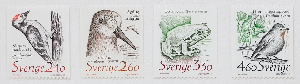 Suecia Conjunto de 4 estampillas 1989 especies en peligro de extinción Scott #1725-8 MNH Sverige Foto 1 de 1