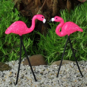 Miniatur Garten Retro Flamingo Paar Fee Fee Hobbit Wichtel Garten GO 16813 - Bild 1 von 7