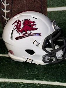 South Carolina Gamecocks Custom Mini Helmet WHITE 1970’s Scholarship Decal - Picture 1 of 4
