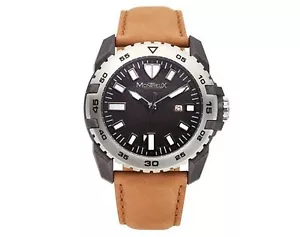 NEW Montreux 0146M Men's Coltrane Black Dial Tan Leather Band Watch modern sexy - Picture 1 of 3