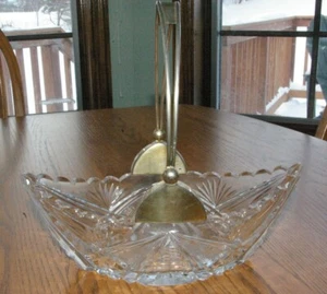 Vintage Russian Cut Glass Basket Russian Star Hammer & Sickle 875 silver Handle - Picture 1 of 11