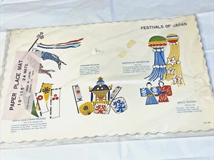 Vintage Paper Placemats FESTIVALS OF JAPAN 10X15 LOT 24 NEW Ephemera - Picture 1 of 7