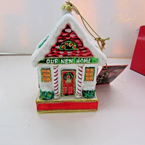 Margaret Cobane Hand Blown Hand Painted Christmas Ornament Our New Home - Picture 1 of 11