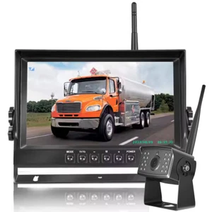 9" Wireless DVR Quad Monitor RV Backup Camera Rear Side View for Trailer Truck - Picture 1 of 12