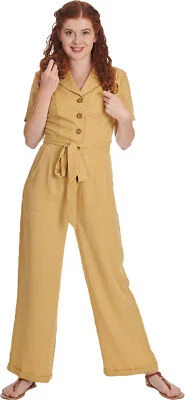 Banned »PLEASED AS PUNCH« 50s BOILERSUIT Jumpsuit OVERALL Senfgelb Rockabilly - Bild 1 von 4