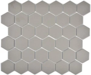 Mosaik Fliese Keramik Hexagon rutschfest Boden Bad grau 11B-0202-R10 | 1 Matte - Bild 1 von 6