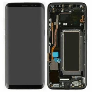 Black OEM Samsung Galaxy S8 SM-G950 LCD Display Touch Screen Digitizer + Frame - Picture 1 of 1