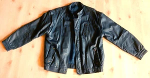 Herrenjacke Lederjacke Echtleder mit abnehmb. Ärmeln dunkelblau Gr. 50/52 - Bild 1 von 5
