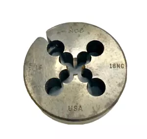 Troquel roscado ajustable redondo Ace (USA) 5/16" - 18NC HSS usado - Imagen 1 de 4