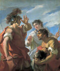 Oil Painting Warrior Man Caesar Before Alexandria Giovanni Antonio Pellegrini