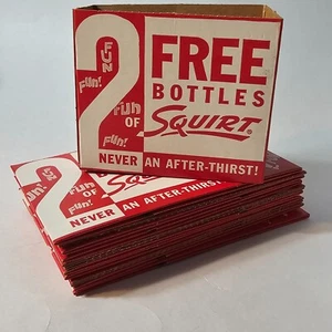VTG Original Squirt Soda Two Bottle Cardboard Carton Carrier 1959 Lot of 13 - Picture 1 of 8