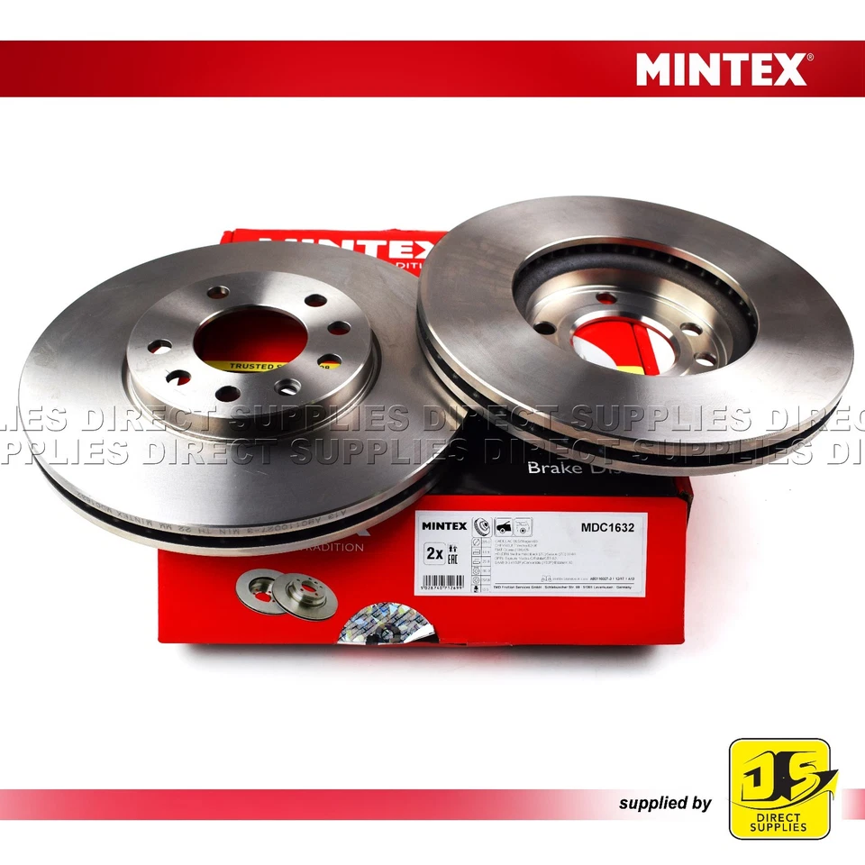 PAR DE DISCOS DE FREIO DIANTEIRO CHEVROLET FIAT SAAB 9-3 X VAUXHALL VECTRA MINTEX MDC1632 - Imagem 1 de 1