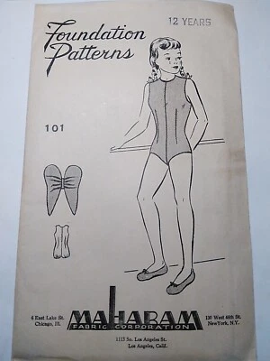Leotard Wings Costume Dance Girls 12 Maharam Foundation 101 Sewing Pattern VTG - Image 1 of 4