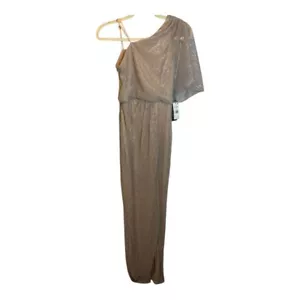 Adrianna Papell dress Women's Size US 2 UK 6 Metallic Mesh Gown Taupe Mist NEW - Picture 1 of 6