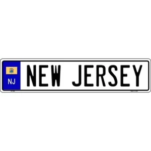 Letrero de matrícula de metal europeo de 20,5" x 4,5" de Nueva Jersey para hogar de coche camión - Imagen 1 de 1