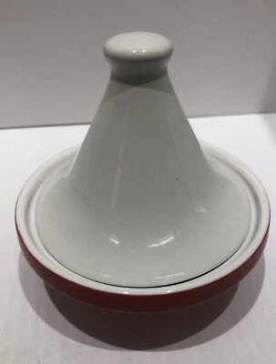 Plato de especias de cerámica marroquí en forma de tagine muelle rojo 1 mediados de siglo moderno Foto 1 de 4