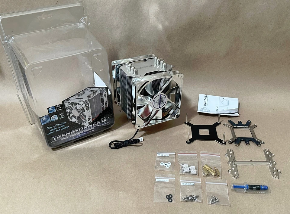 Evercool Transformer 4 Copper Heatpipe Dual-Fan CPU Cooler for LGA 775 1156 1366 - Image 1 of 4