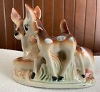 Vintage Ceramic Shafford Spotted Fawn & Doe Mid Century Modern Planter Very Nice