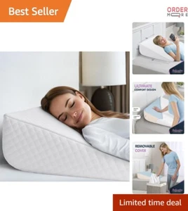 Memory Foam Bed Wedge Pillow Curved Design for Sleeping Back Support - Picture 1 of 8