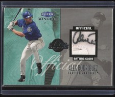 1999 Fleer Mystique Alex Rodriguez Game Worn Batting Glove Autograph Mariners