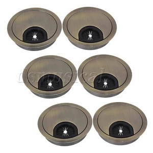 6 pièces cache trou fil métal vert bronze pour câble de bureau diamètre 60 mm - Photo 1/8
