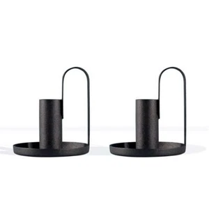 Taper Candle Holders Candlestick Set Of 2 Anti Rust Retro Iron Vintage Candelabr - Picture 1 of 7