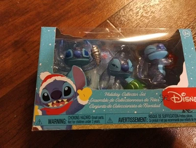 Disney Lilo & Stitch Holiday Christmas Collector Set BLUE LIMITED-EDITION 2" NIB - Image 1 of 4