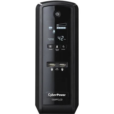 Cyberpower Cp1350Pfclcd Pure Sinewave 1350Va Cp Pfc Ups 10 Out 15A Lcd Avr - Image 1 of 4