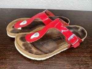 Birkenstock Gizeh Red Thong Sandals Women's Size 37 240 US 6 - Picture 1 of 6