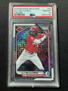 2024 Bowman Elly De La Cruz Mega Box Cromo Mojo Rifrattore Rookie #22 PSA 10 - Foto 1 di 2