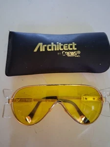 Vintage Sunglasses Yellow Architect By Crews Inc - Picture 1 of 10
