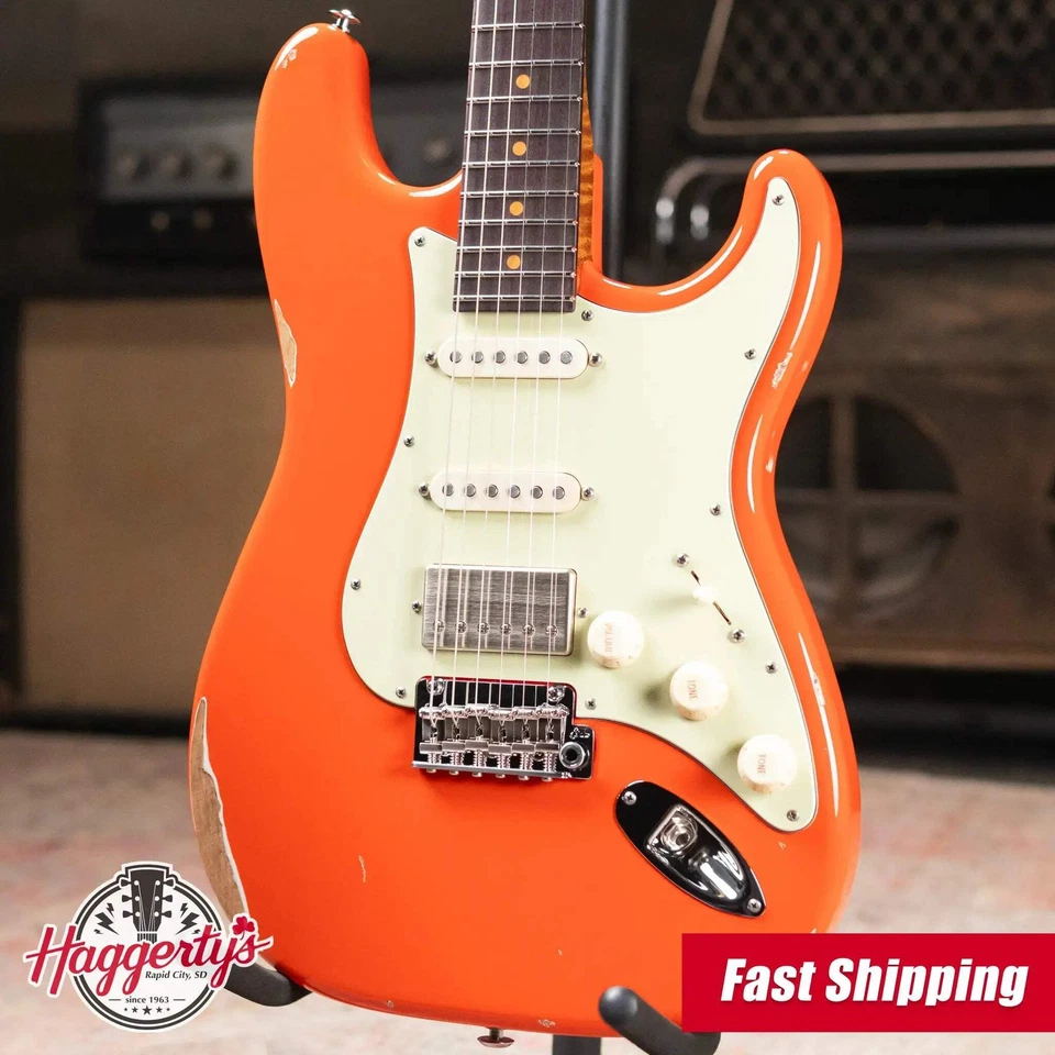 Guitarra Eléctrica Antigua Suhr Custom Shop Classic S - Fiesta Naranja con Rígido Foto 1 de 4