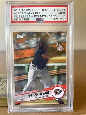 Yordan Alvarez 2019 Topps Pro Debut MiLB Leaps & Bounds-Orange Parallel/25 PSA 9 - Image 1 of 4