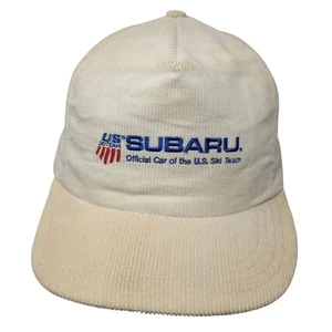 Sombrero Subaru Snapback Beige Talla Única Bordado Pana De Colección EE. UU. Equipo de Esquí - Imagen 1 de 10