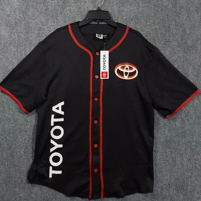 Camisa Toyota Para Hombres Grande Negra Botón Delantero Logo Motor Loco Algodón Foto 1 de 4
