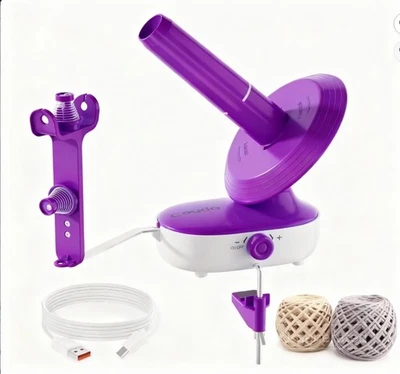 Caydo Electric Yarn Winder for Knitting Crochet Automatic Purple USB Fast Setup - Image 1 of 3