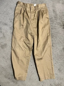 Chino de Colección LL Bean Doble L Cintura Cómoda Tostado 36x30 Plisado De Colección Hecho en EE. UU. - Imagen 1 de 7