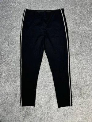 Zara Legging Womens Large Black Stretch High Rise Rhinestone Side Stripe Skinny - Image 1 of 4