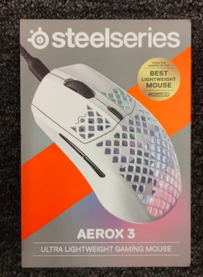 SteelSeries Aerox 3 Wired Optical Gaming Mouse - Snow, OBN, A3 - Image 1 of 4