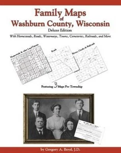 Genealogy Family Maps Washburn County Wisconsin - Picture 1 of 1