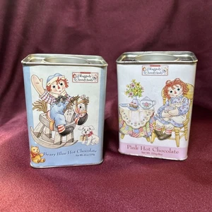 Classic Raggedy Ann & Andy Hot Chocolate Tins *EMPTY* - Picture 1 of 9