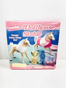 Playskool Dollhouse Stable Pretty Twin Pony Set #1668 Vintage 1994 Open Box - Picture 1 of 7