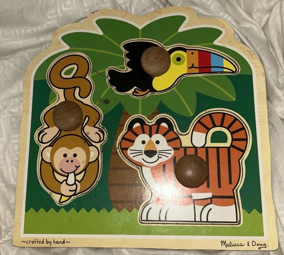 Головоломка Melissa and Doug Jumbo Knob Puzzle Rainforest Friends б/у - Изображение 1 из 1