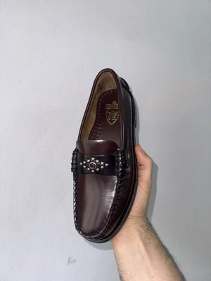 Sebago × HTC Classic Dan Rhombus Halbschuhe - Leder Bordeaux und Nieten - 36 Neu - Bild 1 von 4