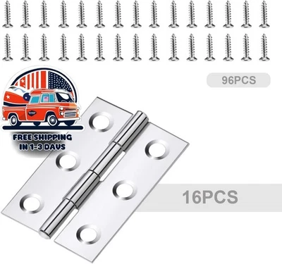 16 Piezas De Bisagras De Puerta Pequeñas De Acero Inoxidable Plegables US NUEVO Foto 1 de 4