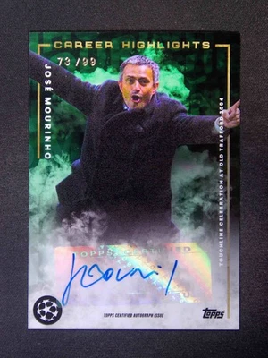 2022 Topps UEFA Jose Mourinho Career Highlights Auto Green /99 INTER Milan - Image 1 of 2